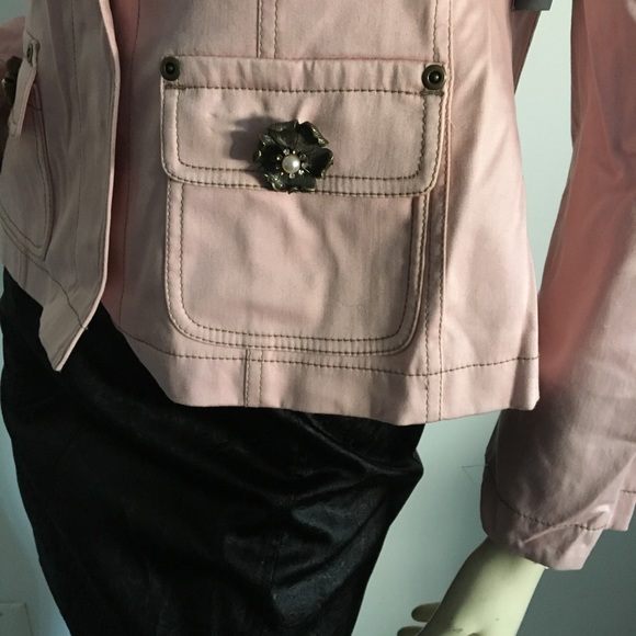 Due Per Due pink utility jacket with pockets Petite size - Picture 7 of 8